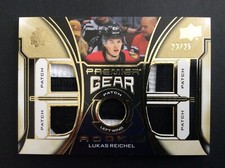 2022-23 Upper Deck Premier Gear Gold Rookie Patch #PGR-LR Lukas Reichel 23/25