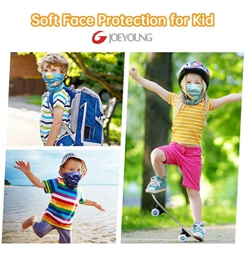 KIDS RAINBOW UNICORN HEAD-WRAP FACE MASK Pink Blossom Bandana NECK GAITER SNOOD - Picture 5 of 12