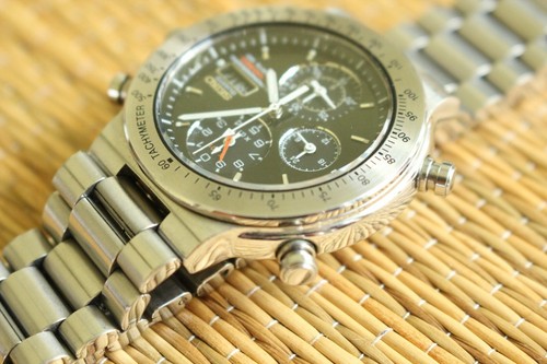 SEIKO 7T59-6A0A SPORT TECH 150 BLACK DAY DATE DIAL DEPLOYMENT BOXED CHRONO WATCH - Picture 14 of 16