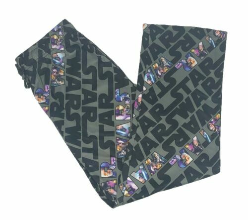 Men's Star Wars Logo All Over Pajama Bottom Lounge Pants Gray With Black Size XL - Afbeelding 2 van 2