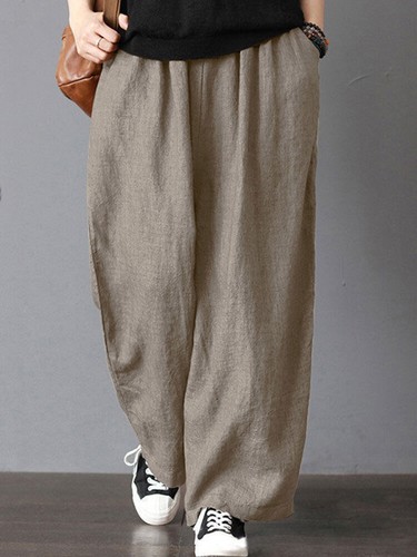 Retro Trousers Wide Leg Pants Baggy Pants Bottoms Loose Leisure Pants Solid ⚝ - Picture 9 of 20