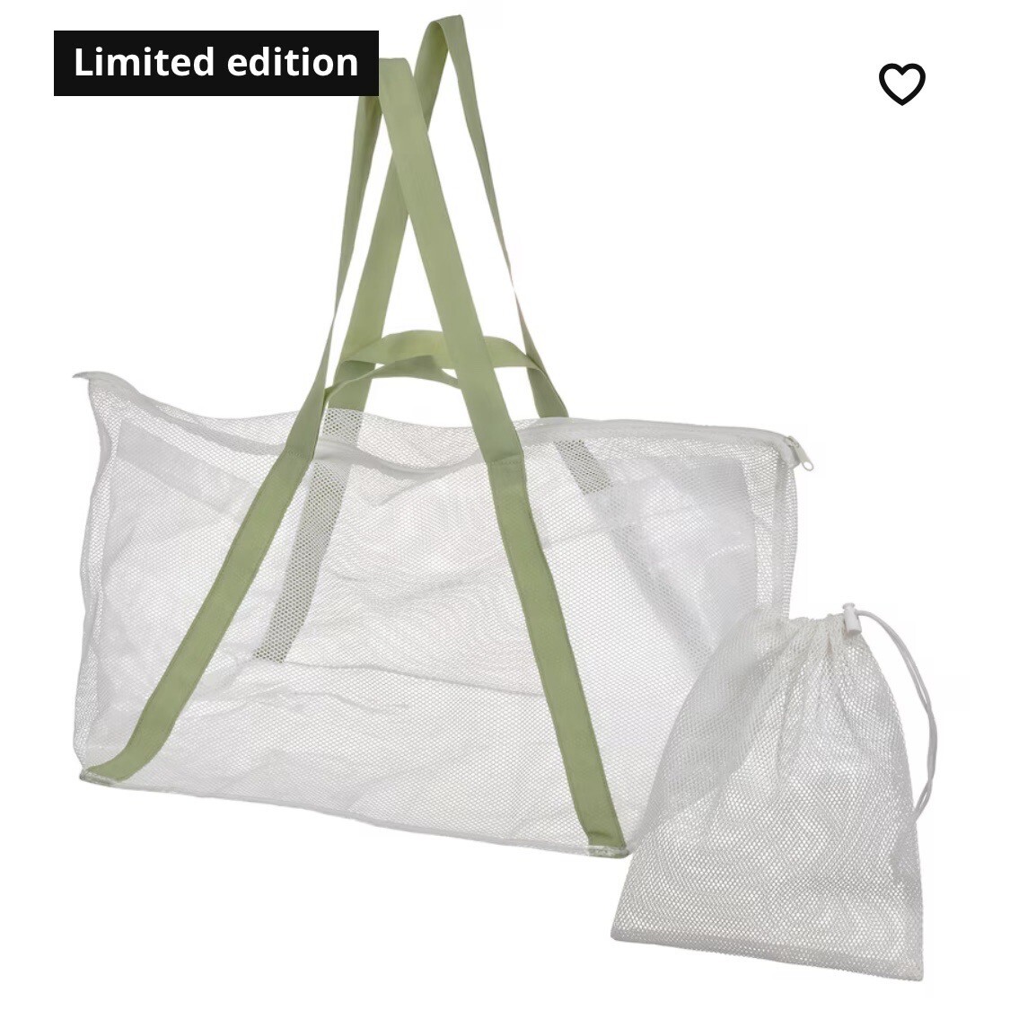 【EMIS】MESH SHOPPER BAG-WHITE NEW IKEA 2024 Limited Edition DAJLIEN White Mesh & Clear