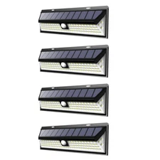 Solar Power 118 LED Wall Light Outdoor PIR Motion Sensor Garden Security Lamp