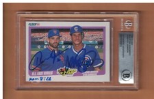HOWARD JOHNSON & RYNE SANDBERG AUTOGRAPHED 1990 FLEER BASEBALL CARD SIGNED BECKE