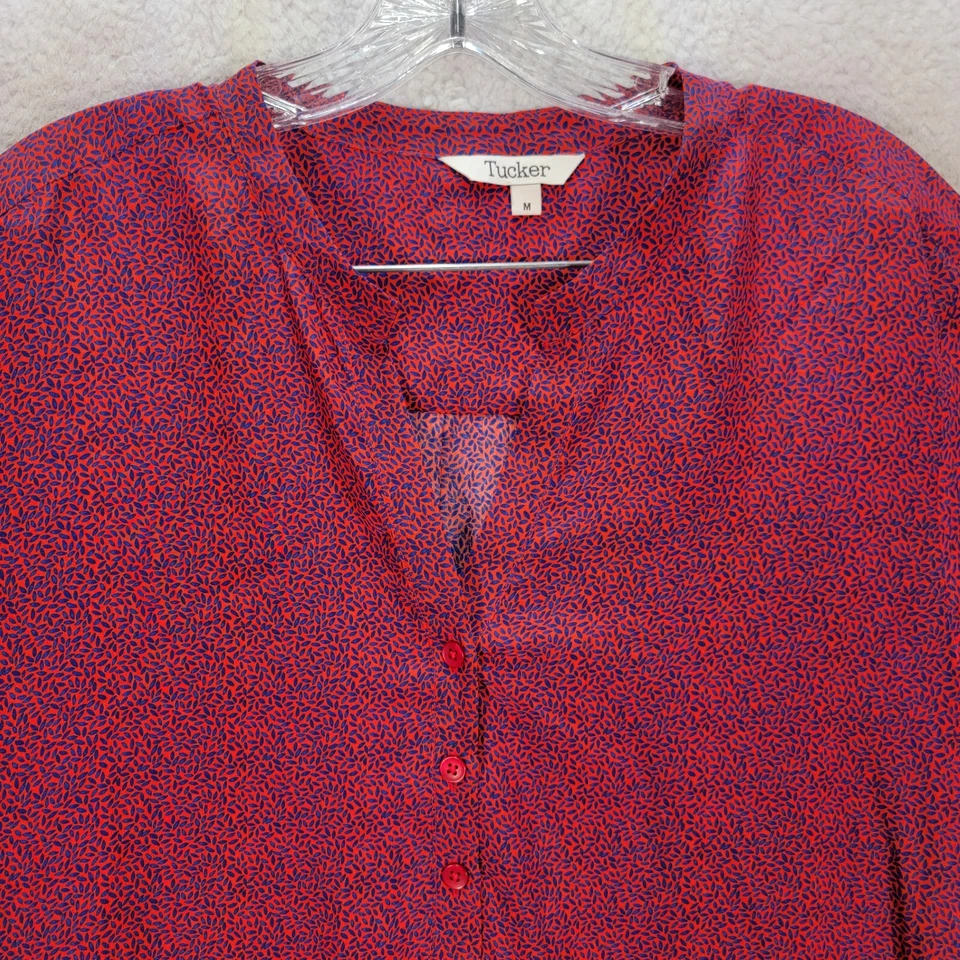 Vestido Tucker Rojo Seda Estampado Cintura Caída Volantes Hi Lo Laura Midi Mujer Talla M Foto 2 de 4