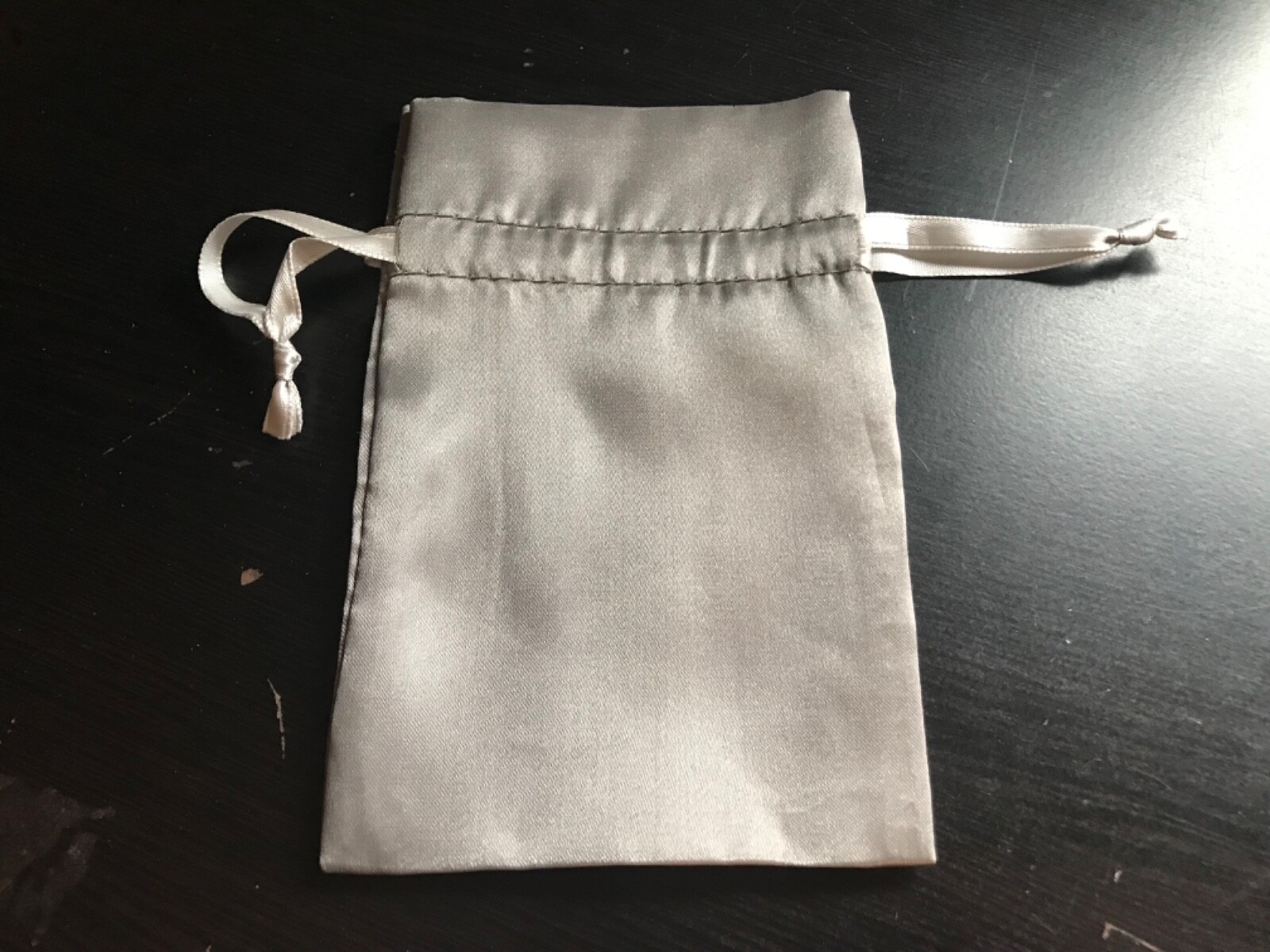 Shutterfly Silver Satin Mini Drawstring Bag