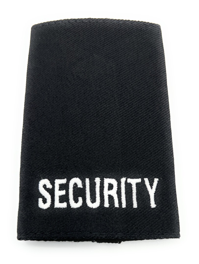 New Black Police Security Button On Shirt Epaulettes Epaulette Collar Numbers