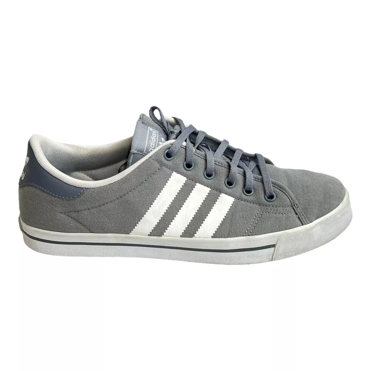 Adidas Grey White Stripes D73944 Adicourt Skateboard Sneakers Pre