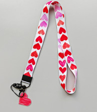 Lot 10pcs cute love heart new Lanyard Mobile Phone ID Card KeyChain Holder gift