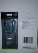 E-CIRCUIT EARBUDS COMFORTABLE & TANGLE FREE 48" CORD 3.5 MM JACK - BLUE