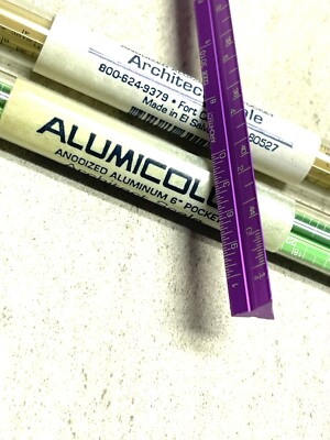ARCHITECTS Scale Minature 6  Anodized Aluminum Pocket Gift Unique 3 Pack Lot