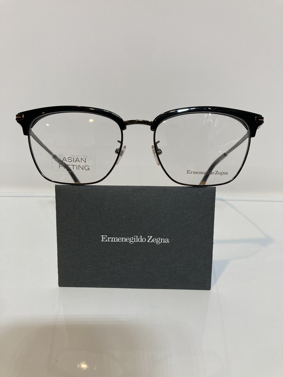 NIB Zegna EZ5191D 001 Black Gunmetal Clubmaster Eyeglasses 54mm eBay