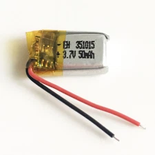 Mini 3.7v 50mAh Lipo Li Polymer Rechargeable Battery 351015 For Earphone Watch 
