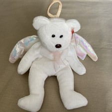 Ty Beanie Babies Halo the Angel Bear Toy 1998 White