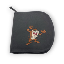 Fellowes Looney Tunes CD Wallet Tazmanian Devil Embroidered Preowned Black