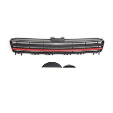 Fits Golf Mk7 2013-2017 Front Main Centre Grille Gti Black With Red Slats New