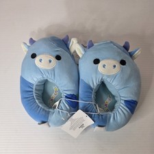 Squishmallow Rutanya Blue Cow Boys Girls Kids Slippers Size 2/3 New Slip On
