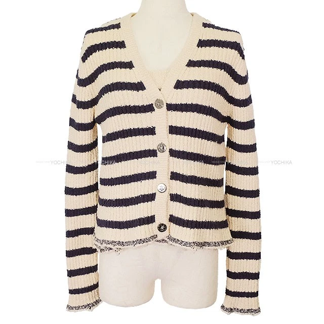 Dior — [Pre-loved] 2024SS Dior Mariniere Button camisole 2Set Navy/Beige Cotton100%...