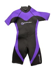 HydroPro 3.0 Women s Wetsuit S Black Purple Short Sleeve Short Leg NWT