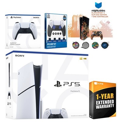 Sony Playstation 5 Slim Disc Console + Extra Controller + FPS Grip Kit Bundle