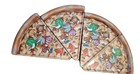 Vintage Deborah Mallow Pizza Slice Plates With Veggies  Set of 4 90s y2k 