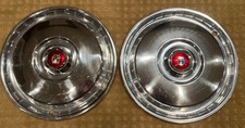 2 Vintage 1955 1956 Ford Fairlane Thunderbird 15 Stainless Hubcaps