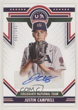 2022 Panini USA Baseball Stars & Stripes Blue Ink /399 Justin Campbell Auto 00jz