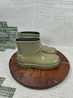 Ugg Boots Womens Size 7 Us Drizlita Olive Green Ankle Round Toe Waterproof Rain