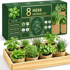 Indoor Herb Garden Kit, Culinary Starter Kit with Seeds &