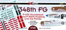 DK Decals 1/48 AMERICAN 348th FIGHTER GROUP over the Pacific P-47 & P-51