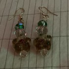 Artist Flowers Rosette Glass Lamp Works crystal,yellow,green,pink Necklace Set — photo 2