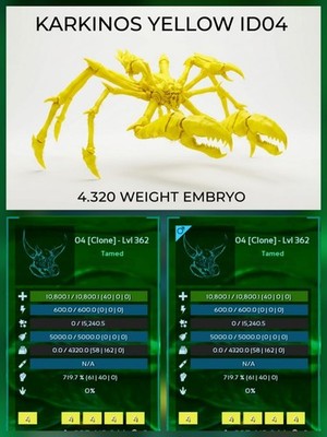 Karkinos New Top Weight [4.320] - Embryo Pair - Ark Asa Official PVE PC/XBOX/PS5
