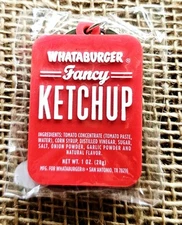 Whataburger Fancy Spicy Ketchup Ketchain PVC 1.75"x1.25"