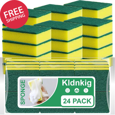 24 Pack Kitchen Cleaning Sponges,Scrub Sponges,Non-Scratch Scrub Dish Sponge Saf
