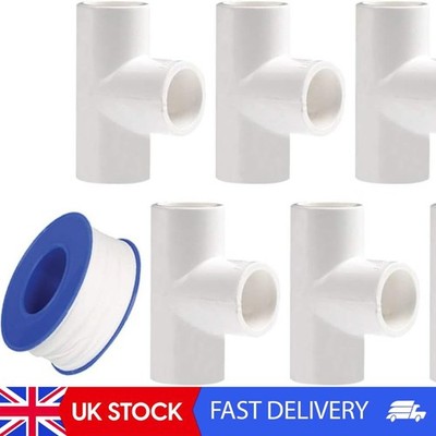 PVC 3-fach T-Stück Verbinder, 20 mm - Abkompression Wasserrohr Adapter - 6 Stück