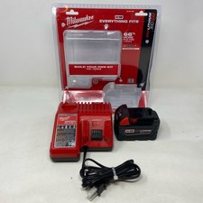 Milwaukee M18 XC5.0 5Ah Battery  M12/M18 Charger Starter Kit Red/Black