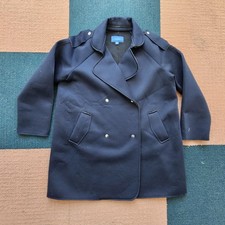 Simply Vera Wang Women Blue Double-Breasted Coat XL Neoprine Oversize Jacket Y4d
