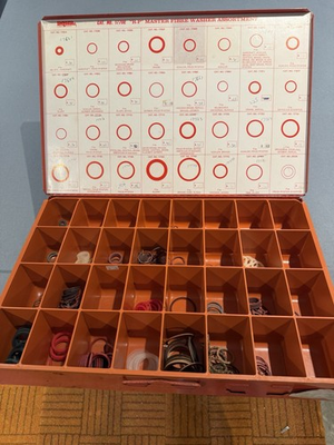 #ad #ad Vintage AQUA PLUMBING PRODUCTS Fiber Washers in Metal Box $54.99