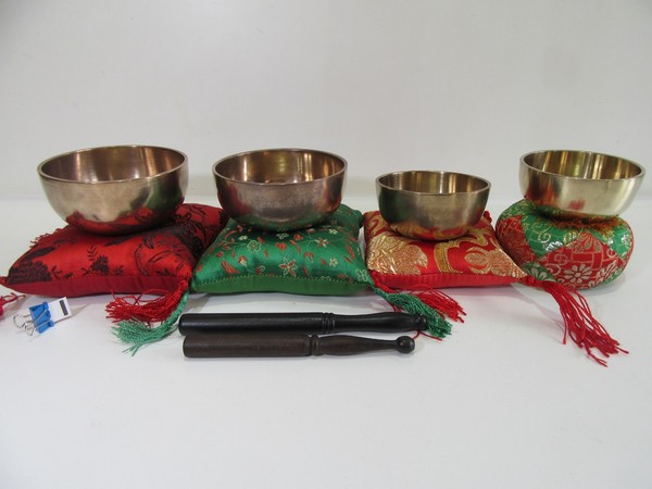 CAMPANA ORIN JAPONES BUDISTA SINGING BOWL 9,2/9/7,8/7,5 cm SET COMPLETO