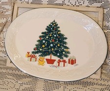 Himark Christmas Plater  Milk Glass 1980's