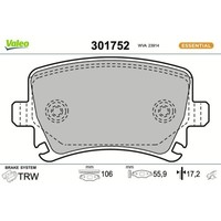 1X Bremsbelagsatz, Scheibenbremse Valeo 301752 Passend FüR Audi Seat Skoda VW