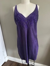 VTG Victoria's Secret Gold Label Purple Slip Dress 100 Silk Women  s Large