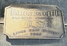Vintage Bergamot Brass Works Union Pacific Railroad Belt Buckle J-36 Made in USA