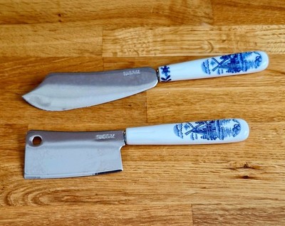 SELTENER FUND Vintage Elesva Holland Edelstahl Käserbeil & Hobel Set