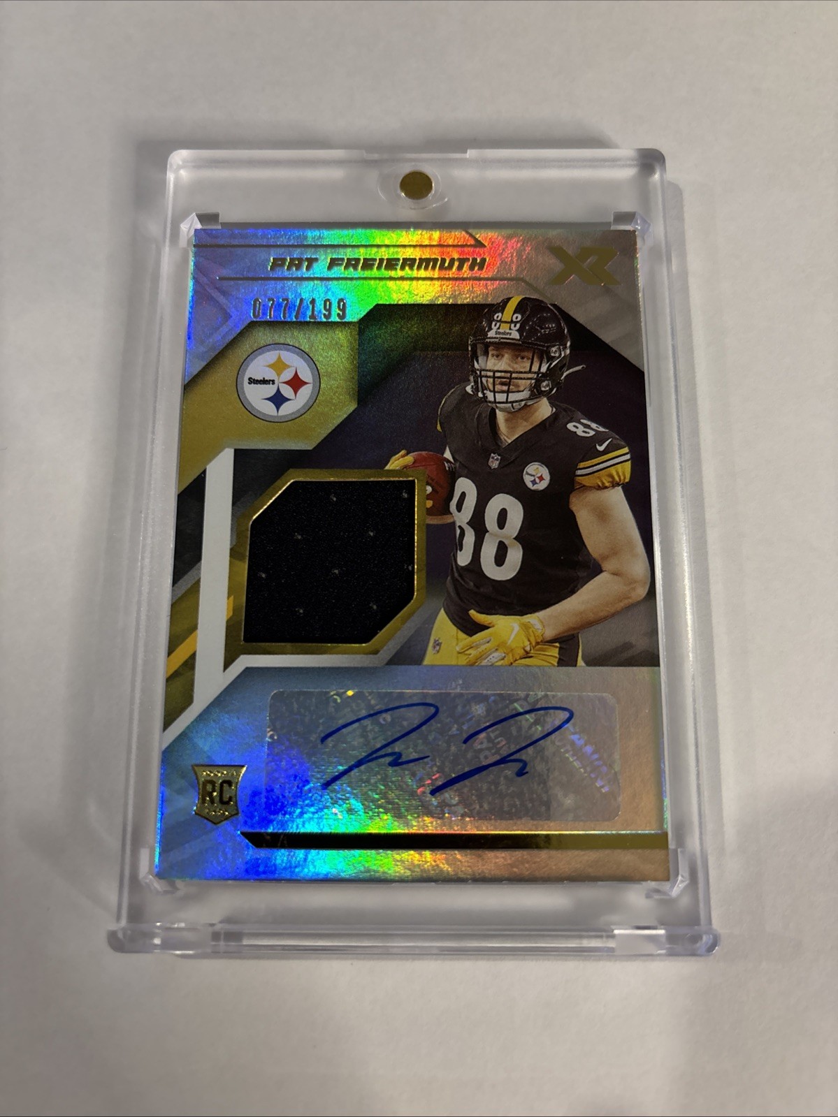2021 Panini XR Rookie Swatch Auto /199 Pat Freiermuth #RSA-PFR Auto RC