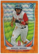 2014 Bowman Manuel Margot Chrome Prospects Orange Wave Refractor #BCP90 Red Sox