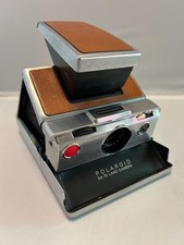 Vintage 1974 Polaroid SX-70 Land Camera Chrome Leather Folding SLR - Model 1