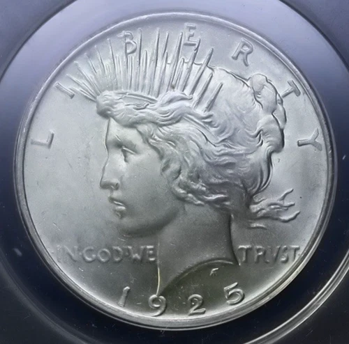 1925 $1 Peace Silver Dollar MS62  Mint State