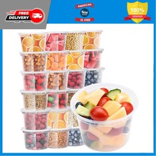 24 Sets 16 oz Deli Food Containers with Lids Leakproof BPA Free Storage