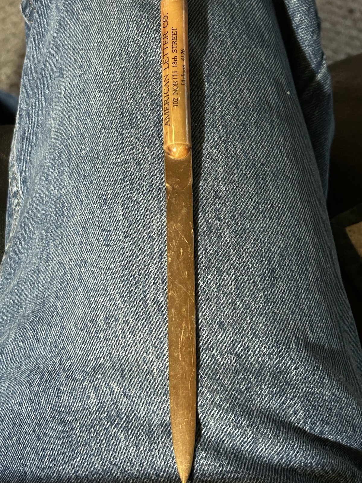 Antique Vintage Advertising American Letter Co. Letter Opener Signed B&B 8” Long